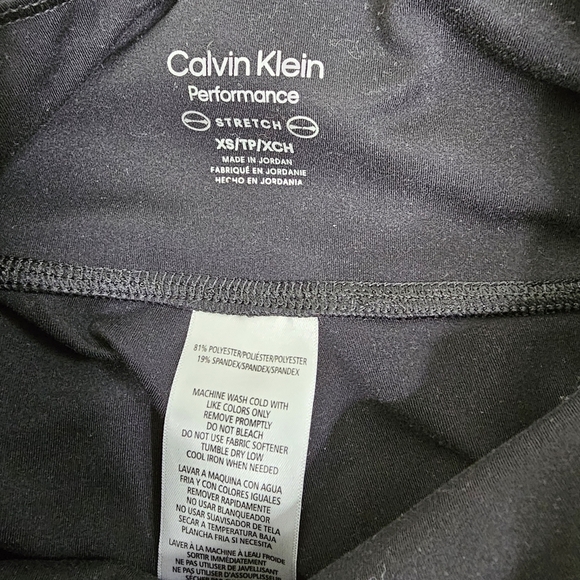 Calvin Klein Performance stretch black athletic legging white logo down leg XS - Picture 6 of 6
